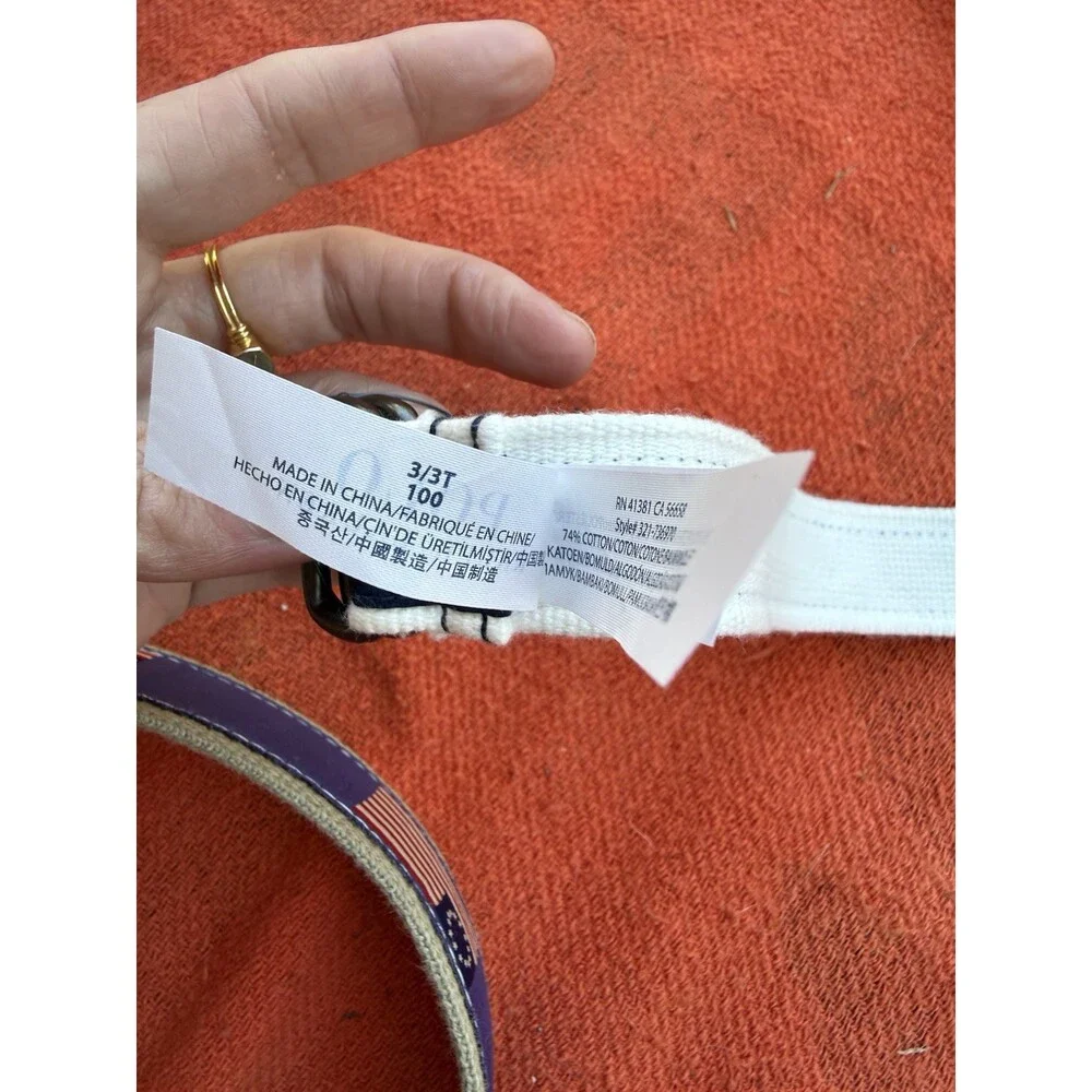 Polo Ralph Lauren Boys Web Belt 3T Navy Embroidered Letters 67 D Ring